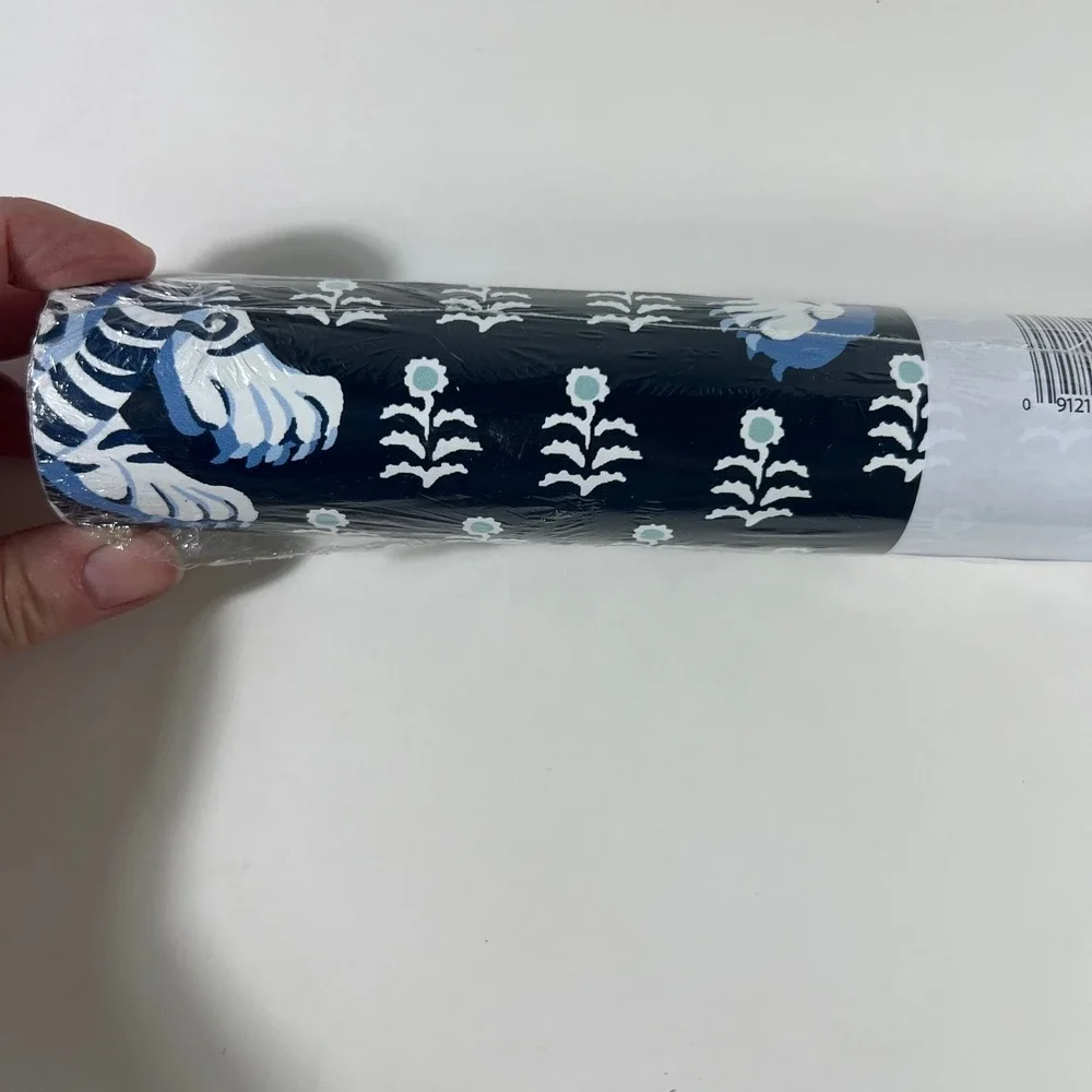 Printfresh x NuWallpaper Navy Blue Tiger Peel and Stick Wallpaper PFS6106 18ft